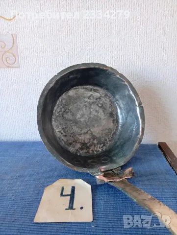 Бакърени тигани, ръчно изработени в различни времена от различни майстори. , снимка 13 - Антикварни и старинни предмети - 34854504