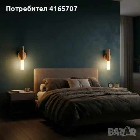 Безжична LED стенна лампа с магнитно закрепване, USB-C зареждане, 3 степени на яркост и топла светли, снимка 4 - Лед осветление - 55302524