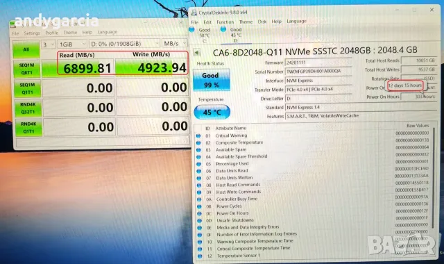 2TB SSD NVMe DELL SSST 2000GB Gen 1.4 скорости 6800MB/s read 4800MB/s write диск ссд лаптоп настолен, снимка 2 - Твърди дискове - 55320913
