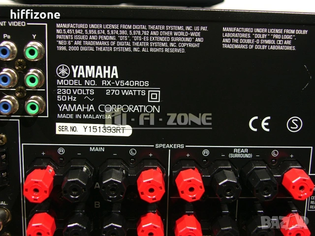Ресивър  Yamaha rx-v540rds, снимка 10 - Ресийвъри, усилватели, смесителни пултове - 54790356
