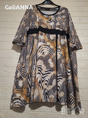 СТРАХОТНА ТУНИКА ЕФЕКТЕН ДЕСЕН 4XL-5XL, снимка 3 - Туники - 54585908