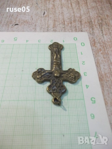 Кръст бронзов с разпятието - 10,84 гр., снимка 4 - Колекции - 54341823