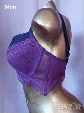 Hunkemoller 85 E Дантелен сутиен бордо , снимка 5 - Бельо - 55168234