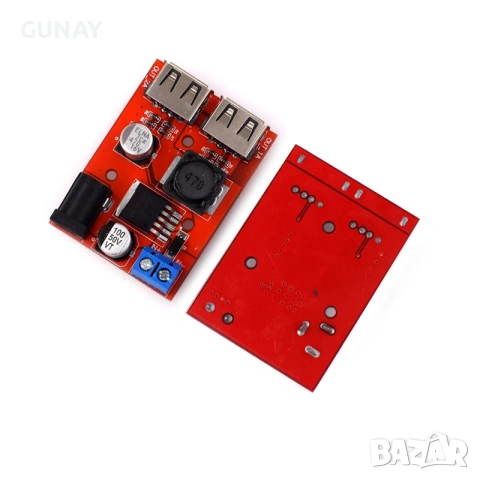 LM2596 Dual USB DC-DC 6-40V (9V 12V 24V 36V) към 5V 3A Step Down Buck Конвертор Модул Зарядно, снимка 4 - Друга електроника - 54956580