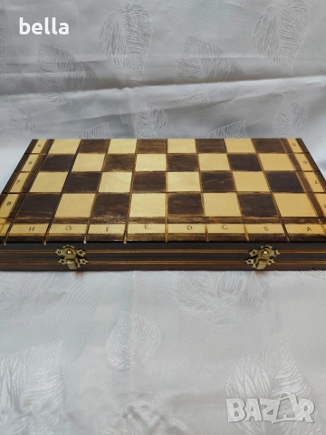 Ръчно изработен комплект шах и дама от дърво, снимка 3 - Антикварни и старинни предмети - 54087073