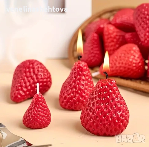3D 3 броя ягоди различни размери силиконов молд свещи гипс сапун смола фондан декорация торта , снимка 2 - Форми - 54180812