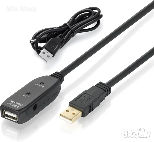 Нов Активен USB 2.0 удължителен кабел (репитер) с конектори тип „мъжки-женски“, вграден чипсет , снимка 2 - Кабели и адаптери - 55414118