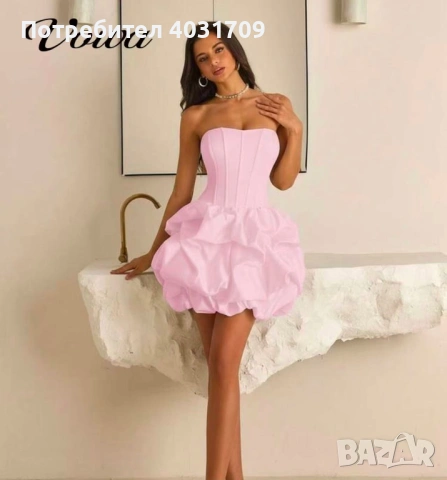 Сатенена рокля, снимка 4 - Рокли - 54039301