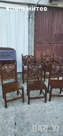 стари антикварни мебели с дърворезба, снимка 3 - Антикварни и старинни предмети - 55695578