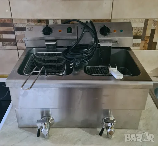 Мощен професионален двоен електрически фритюрник немски HORECA