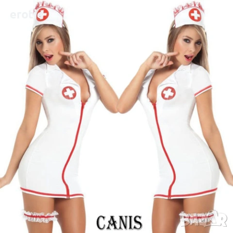 Еротично бельо - Секси костюм на медицинска сестра - Код 1250, снимка 5 - Бельо - 54187296