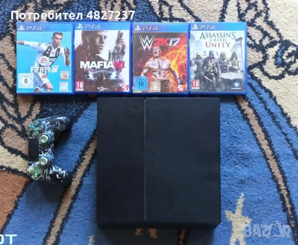 PS4 с игри и контролер 