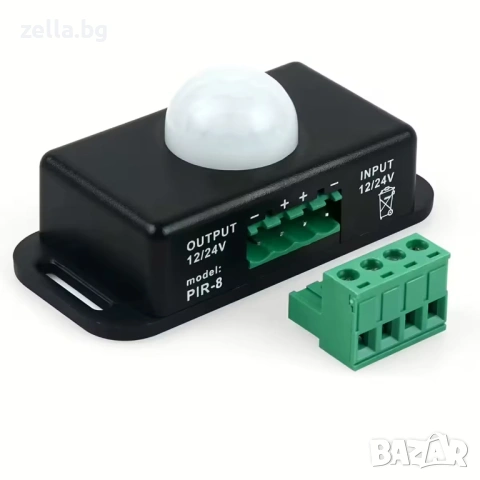 PIR сензор за движение 12V-24V 6A – Превключвател за LED ленти и автомобилно осветление 10225