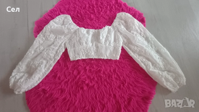 Бял къс топ ХС/С, снимка 3 - Корсети, бюстиета, топове - 54281769