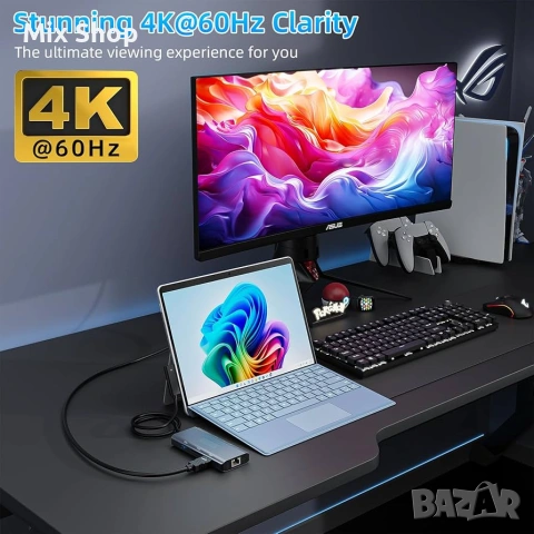 Нова Docking Station SD962 за Microsoft Surface – 10 в 1,USB-C PD 100, Etherner, 4k HDMI, снимка 3 - Друга електроника - 55119510