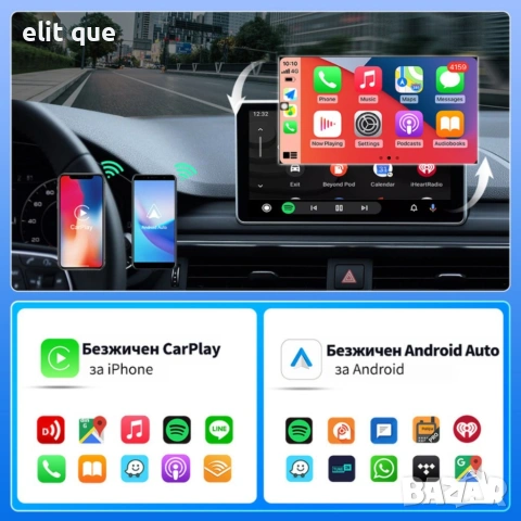 Безжичен адаптер Wireless CarPlay & Android Auto – Plug & Play, Bluetooth 5.0, USB/USB-C, снимка 7 - Друга електроника - 55120289