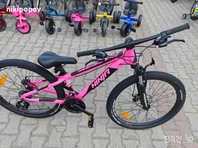 BG Алуминиев велосипед 26" NINJA розов, снимка 3 - Велосипеди - 54334989