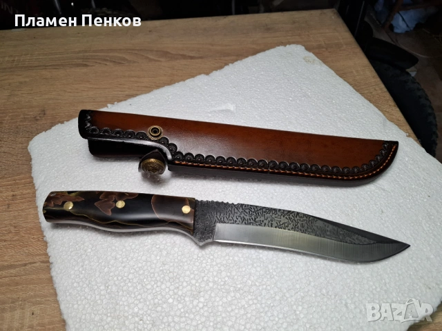 Ловен нож ръчна изработка нож с релефно острие, снимка 4 - Ножове - 54391947