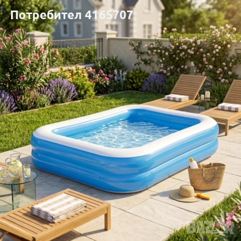 Надуваем семеен градински басейн 245x150x43 см – 874 л, здрав PVC и лесно източване, снимка 10 - Други стоки за дома - 54821428