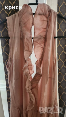 Дамска дълга рокля H&M цвят праскова размер 36