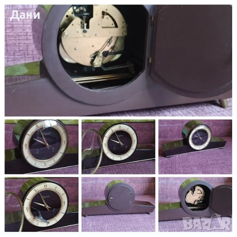 Каминен (настолен) механичен часовник ”URGENA”, снимка 4 - Антикварни и старинни предмети - 37490794