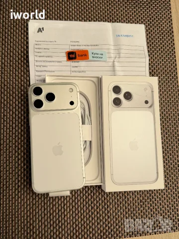 НОВ🔥 512GB❗️24М ГАР.❗️⚠️ iPhone 17 Pro Max Лизинг от 49€/мес Silver - бял сив