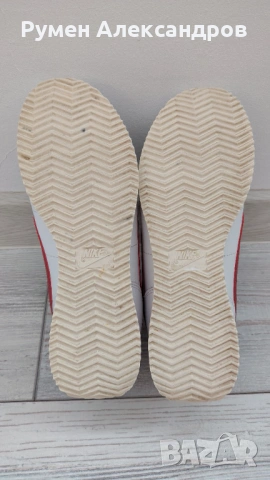 Бели кожени дамски маратонки NIKE CORTEZ размер EUR38, снимка 10 - Маратонки - 54635166