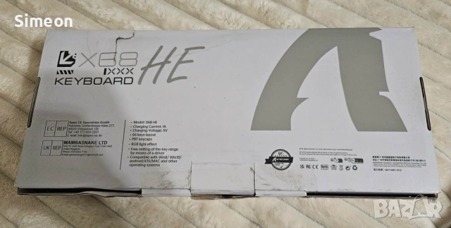 Клавиатура ATTACK SHARK X68 HE 8000Hz Rapid Trigger, снимка 4 - Друга електроника - 54341586