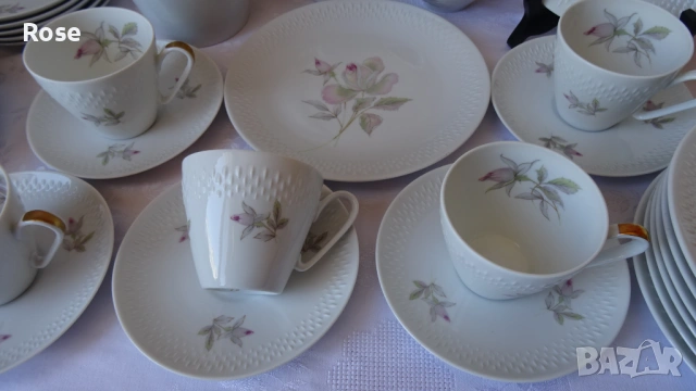 Порцелан за кафе Edelstein Bavaria Germany с мотив рози. , снимка 2 - Сервизи - 54390478