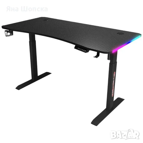 Гейминг бюро - LED RGB, Регулируема височина, 140см, снимка 4 - Геймърски - 55498455