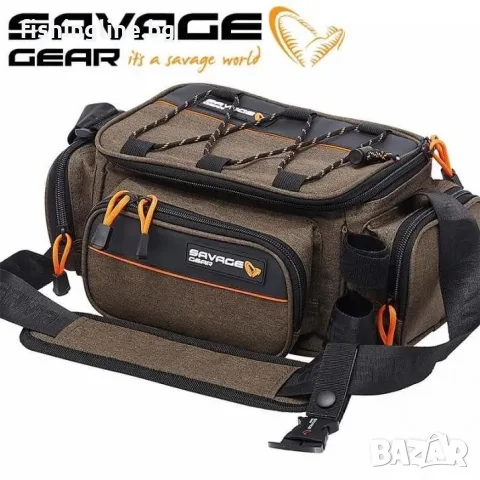 Savage Gear System Box Bag S – чанта за спининг с 3 кутии и 5 PE торбички (5.5L)