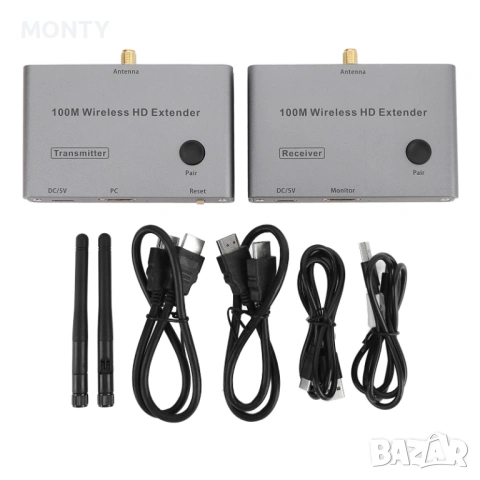 100m HDMI Безжичен HD предавател и приемник 4K, снимка 5 - Приемници и антени - 54942260