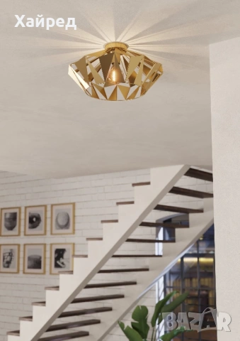 Таванна лампа Eglo CARLTON, E27 димируема, златиста