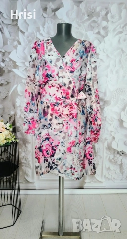 Нова сатенена рокля на цветя