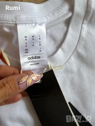 Нова оригинална Бяла мъжка тениска Adidas Big Logo Essentials! M,L, снимка 5 - Тениски - 54729965