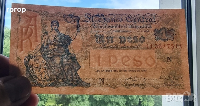 Аржентина . 1 песо. 1947 година., снимка 3 - Нумизматика и бонистика - 51002031