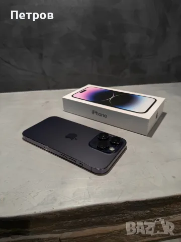 ПЕРФЕКТЕН Iphone 14 Pro 256 GB Deep Purple, 100% батерия, снимка 2 - Apple iPhone - 55449517