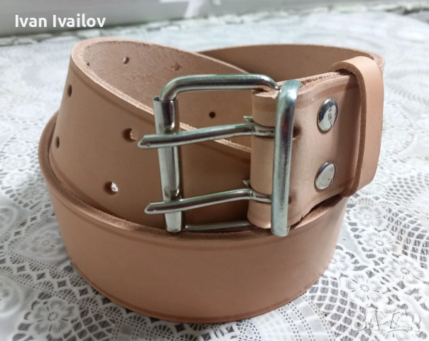 МАСИВЕН Мъжки колан (5 см ширина) – НАТУРАЛНА КОЖА – Двойна катарама