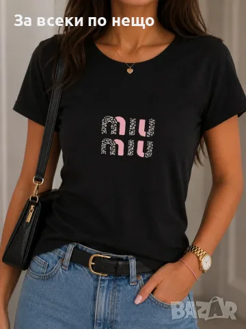 Miu Miu Дамска Тениска👕Дамска Блуза С Къс Ръкав Миу Миу Код A1617