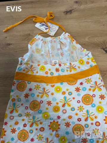 Бяла детска рокля с цветни шарки , снимка 5 - Детски рокли и поли - 54331146