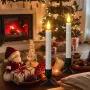 PChero LED конусовидни свещи със сензор от здрач до зори, 10 бр. безпламъчни с батерии, снимка 7