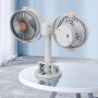 Акумулаторен двоен вентилатор с щипка – 360° регулируеми глави, USB-C зареждане и мощно охлаждане, снимка 4
