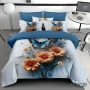 Флорален спален комплект с ластик 100% памук 200x230 / 180x200, снимка 5