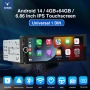 1-DIN Мултимедия ESSGOO Android 15 | 6GB RAM + 128GB | 4G СИМ | CarPlay & Android Auto, снимка 1