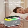 Безжична Bluetooth колонка с функция за зареждане на телефон отгоре, RGB дизайн, аларма и часовник., снимка 1
