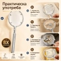 Луксозна увеличителна ръчна лупа мощно увеличение 8X с дръжка стъклена за четене книги вестници , снимка 3