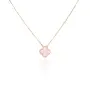 Van Cleef & Arpels VCA Gold Pink Opal Vintage Alhambra Clover Дамско Колие, снимка 2