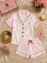 Victoria's Secret Дамска Лятна Пижама Горнище С Къс Ръкав И Къси Панталонки - 10 Цвята Код SK1974, снимка 6