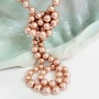 Колие от кристални розово злато перли SWAROVSKI., снимка 4