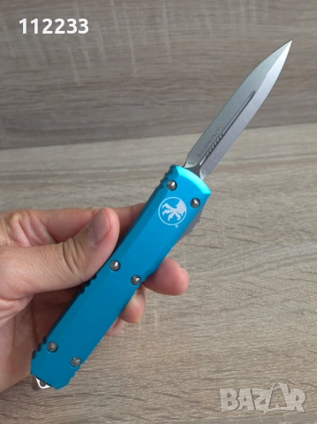 Microtech Ultratech OTF Double Edge Stonewash Turquoise., снимка 6 - Ножове - 54290114